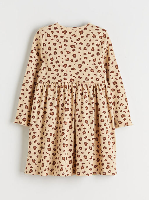 Bisiklet Yaka ?i?ekli K?z ?ocuk Elbise