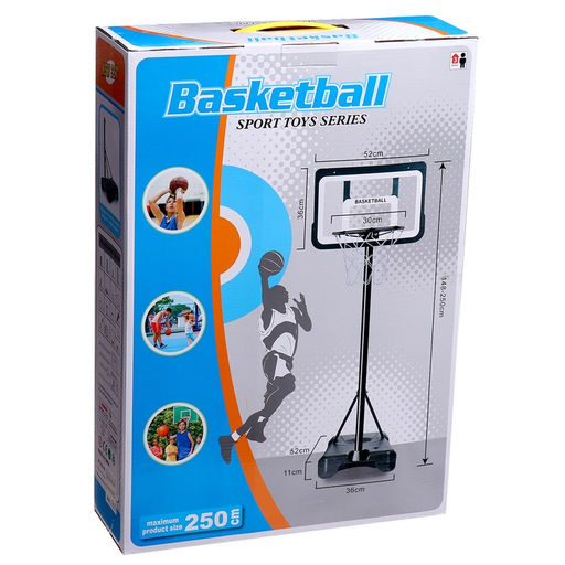 Баскетбольное кольцо с щитом и стойкой, мяч и насос в наборе, диаметр мяча 21 см, кольца 30 см - Simaland фото 14