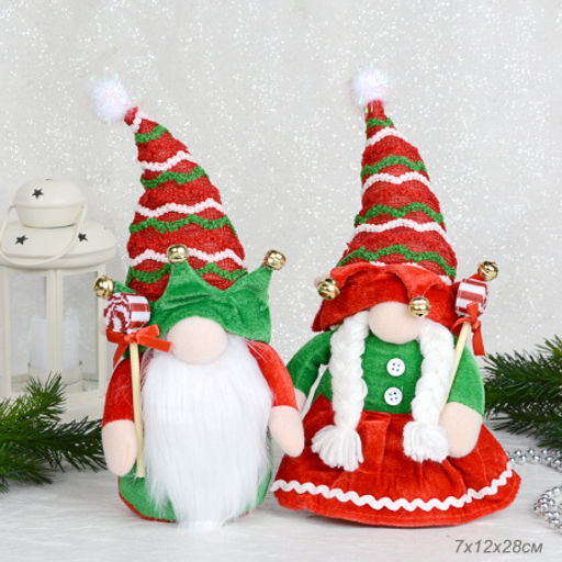 Новогоднее украшение Гном 7x12x28 см / B121 /уп 100/ - ГалеонТрейд фото 5