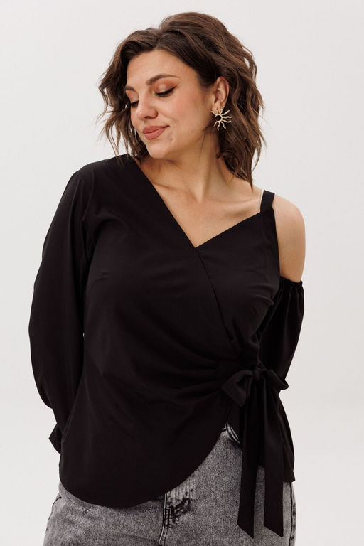 Блуза ANELLI 1760 черная орхидея