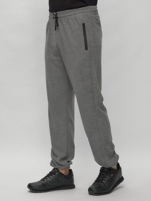 Брюки джоггеры спортивные трикотажные мужские серого цвета 001Sr