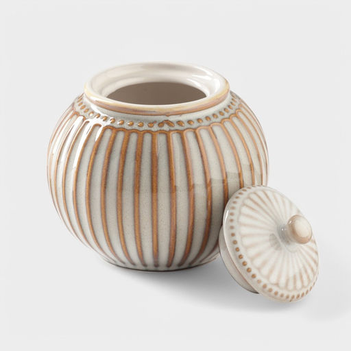 Сахарница Доляна Винтаж, 350 мл, керамика, бежевая  фото 3