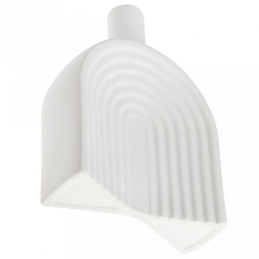 Ваза керамическая "Аравия-арка" 620мл, 15,8х6см h22см, д/горла - 2,5см, фактурный глянец, цвет - белый, в коробке (Китай)