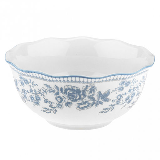 "Утренняя лазурь" Салатник фарфоровый 1,5л, д20,3см, h9,3см, волнистый край, отводка, белый (Китай)