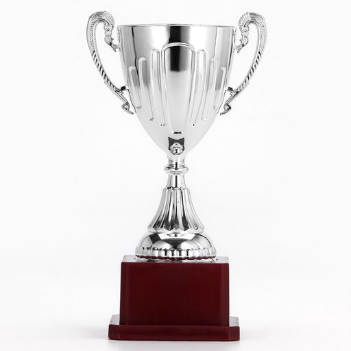 Кубок 045, наградная фигура, серебро, подставка пластик, 20 см