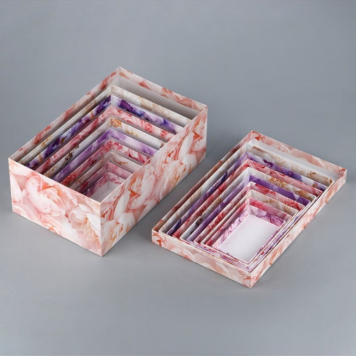 Набор коробок 10 в 1, упаковка подарочная, Цветы, 12?7?4 - 32.5?20?12.5 см