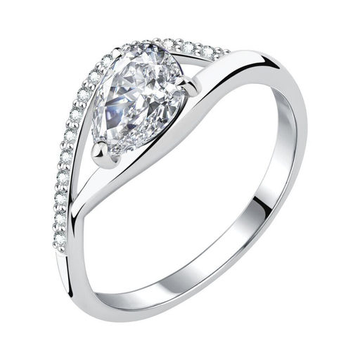 Кольцо из серебра куб.циркон., Л-11804
