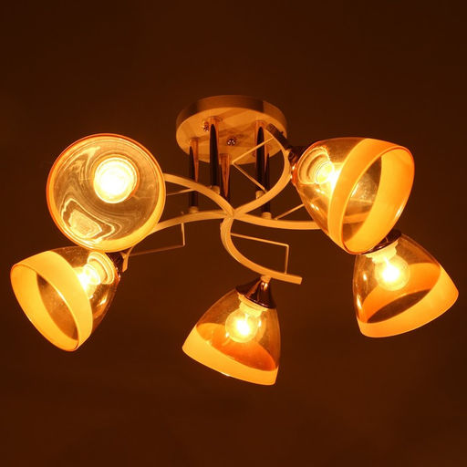 Люстра потолочная BayerLux «Аделла», 5хЕ27, 40 Вт, бело-золотой, 65×65×26 см