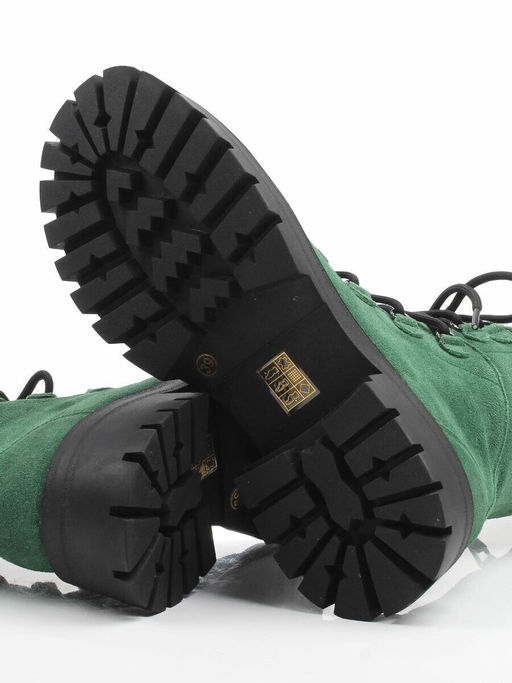 01-QXP521-50 GREEN Ботинки демисезонные женские (натуральная замша, байка)