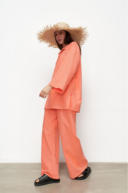Костюм лён рубашка/брюки Fusion Coral