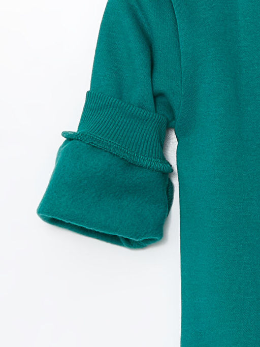 Bisiklet Yaka Bask?l? Kal?n Erkek ?ocuk Sweatshirt