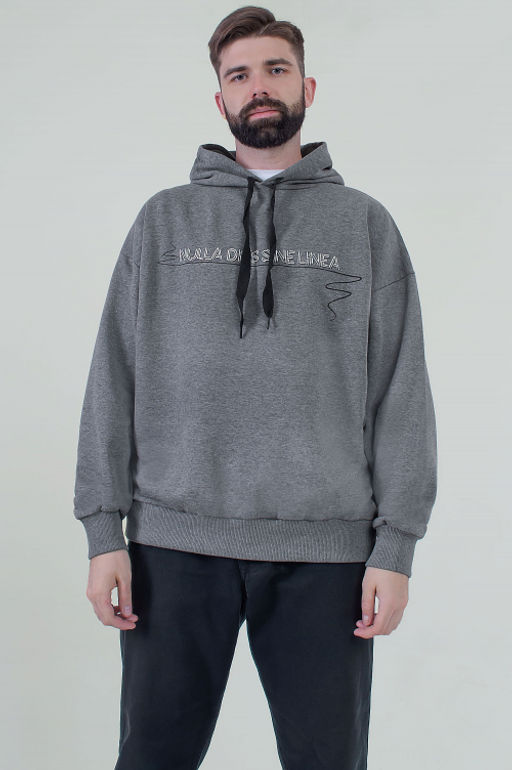 Арт. 6577 Толстовка мужская 46-54 (5 шт) Цвет:серый меланж