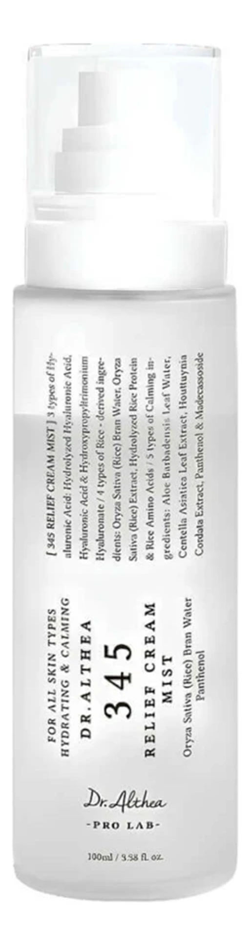 345 Relief Cream Mist - Успокаивающий мист с гидролатом риса и пантенолом, 100 мл
