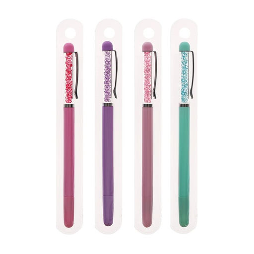 Цена за 36 шт. Ручка гелевая Calligrata «Стразы», синий стержень, узел 0.5 мм, МИКС