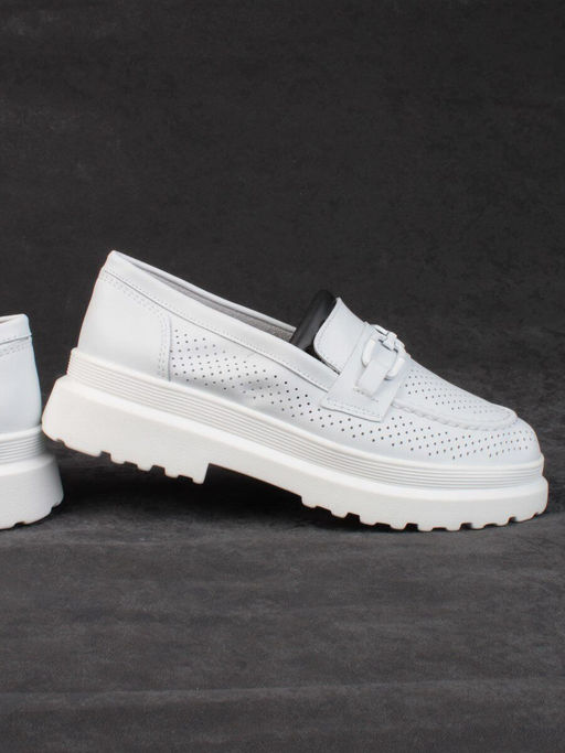 03-PDD190-2 WHITE Полуботинки женские (натуральная кожа) - Фабричный китай фото 12