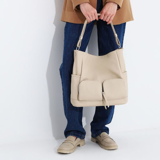 Сумка-тоут на молнии, 3 наружных кармана, цвет бежевый - Simaland фото 9