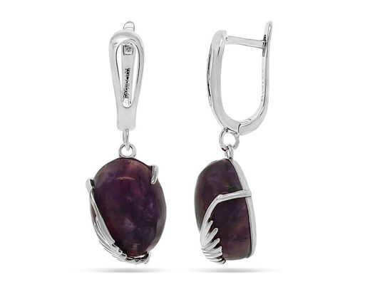 Серьги, чароит, МЦВ019