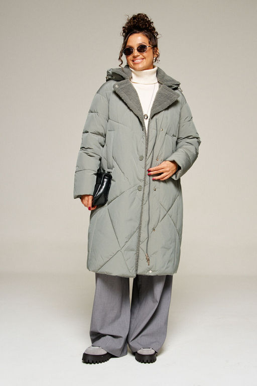 Пальто Beautiful Free 8024 шалфей