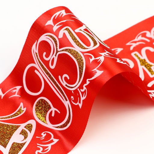 Цена за 5 шт. Лента на выпускной «Выпускник», атлас красный 3D