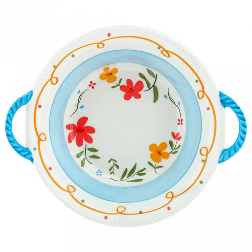 Марья (Maria) Салатник фарфоровый 680мл, 22х18,5х6,1см, фигурный, с ручками, с деколью (Китай)