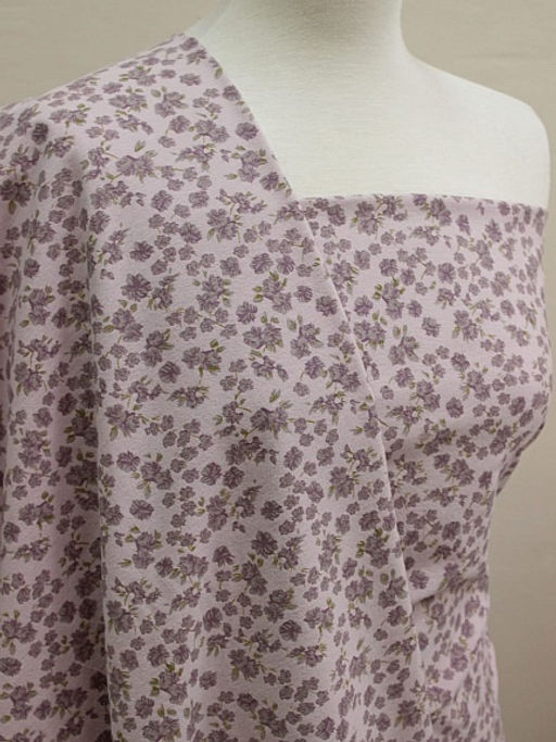 Теплый хлопок Элиса цв.бл.розово-сиреневый/сиреневый, ш.1.5м, хлопок-100%, 160гр/м.кв - Купава фото 2