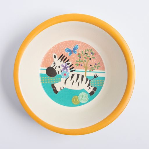 Набор детской бамбуковой посуды Зебра, тарелка, миска, стакан, приборы, 5 предметов - Simaland фото 6