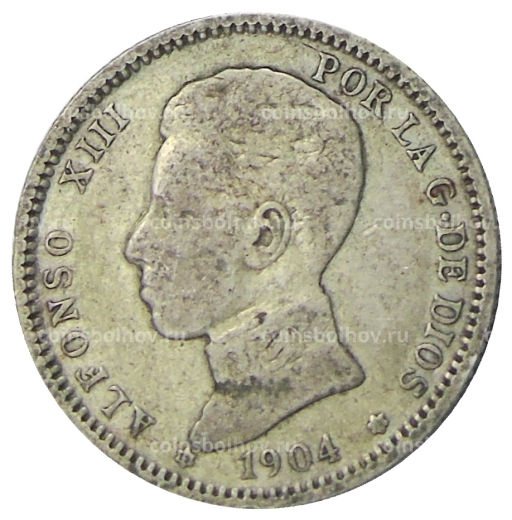 1 песета 1904 года Испания