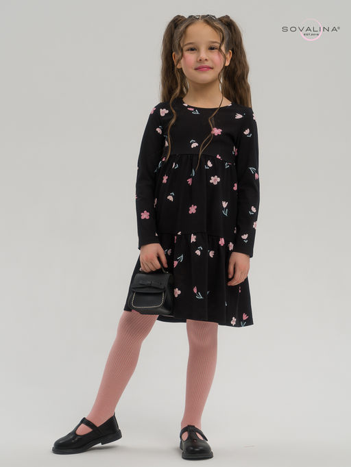 Платье Тиана тюльпаны на черном - Sovalina фото 3