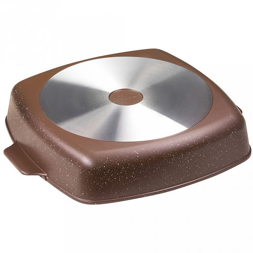 Противень с антипригарным покрытием 28х28х7см "Шоколад", s0,4см, литые ручки (Россия)