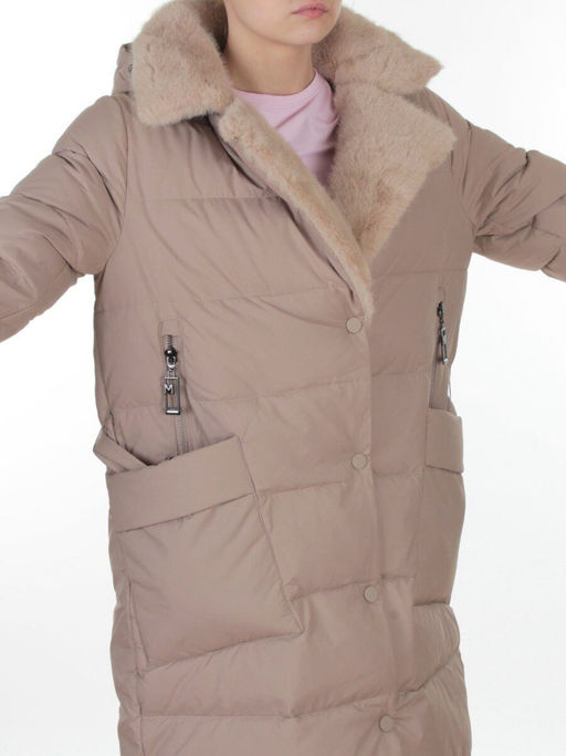 8806 BEIGE Пальто зимнее женское (200 гр. холлофайбер)