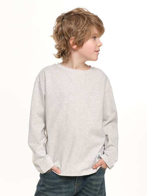 Базовый лонгслив для мальчика 22-6007 белый - Mini maxi фото 44