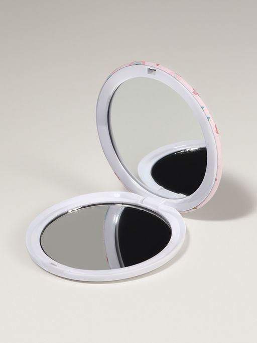 Зеркало складное «Нежное», d=7.3 см, с увеличением х2, розовое