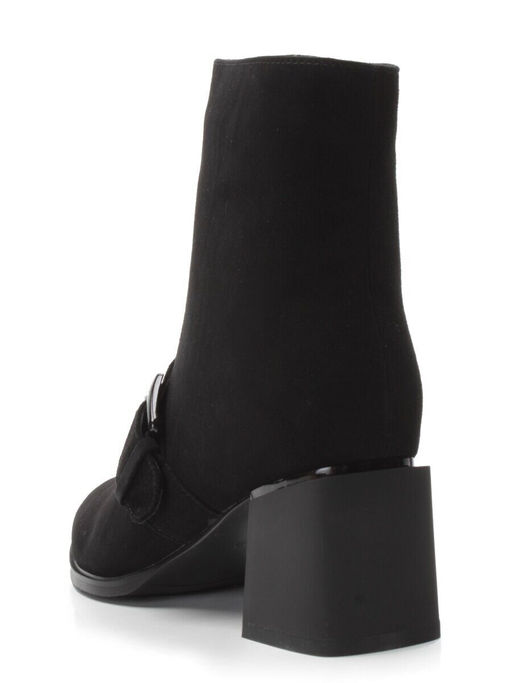 01-PCM347-2 BLACK Ботинки демисезонные женские (натуральная замша, байка)