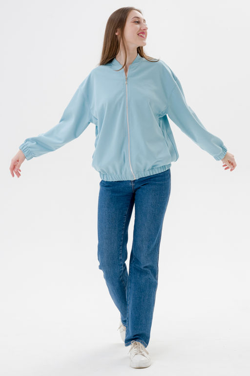 Бомбер из коттон фита аквамарин - Амадэль фото 3