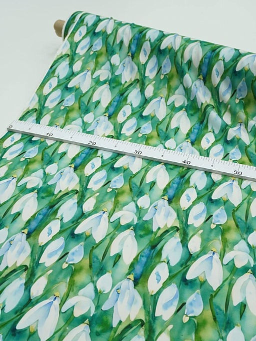 Штапель Премиум (Digital) Акварельные крокусы, ш.1.45м, вискоза-100%, 120гр/м.кв - Купава фото 5