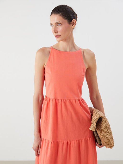 Bisiklet Yaka Ask?l? Katkat Elbise