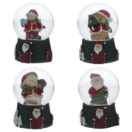Фигурка декор в стекл шаре "Дед Мороз/Снеговик/Мишка", D 4.5 см, L4,5 W4,5 H6 см, 4в.