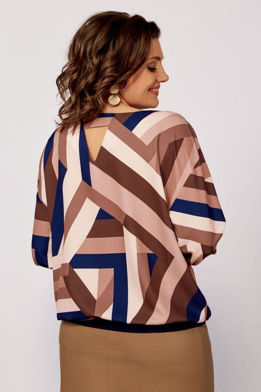 Блуза Swallow 803.2 черный+серебряный узор фото 708