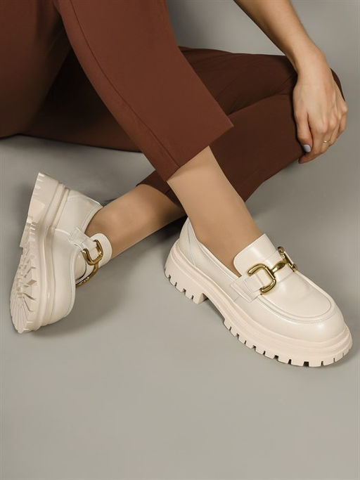 Лоферы женские/ Броги A-41MB Off white - Piniolo фото 4