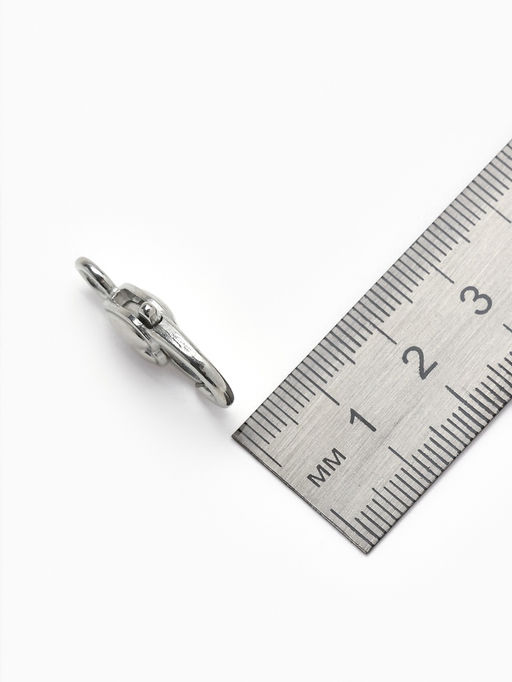 Цена за 2 шт. Замок-карабин Сердечко гладкое, (набор 3 шт.), 14?26 мм, цвет серебро