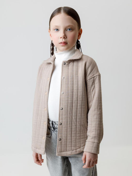 КР 302578/бежевый,гусиная лапка к625 рубашка для дев