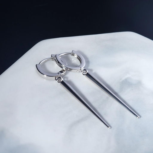 Серьги металл Шипы удлинённые, цвет серебро - Queen fair фото 2