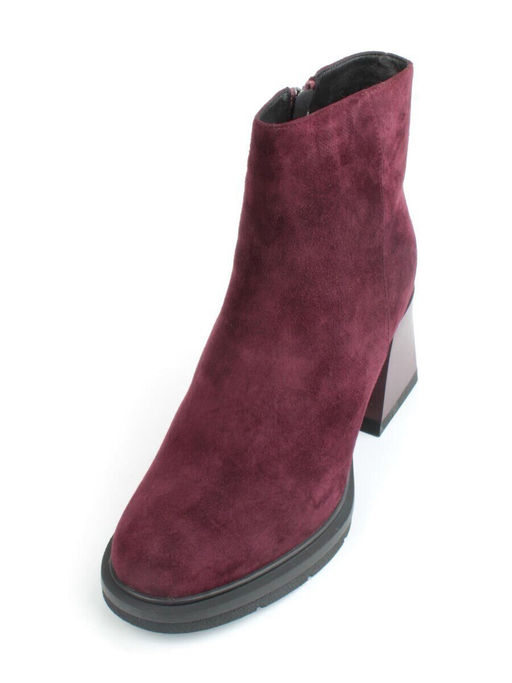 04-M3-9204 WINE Ботильоны зимние женские (натуральная кожа, натуральный мех)