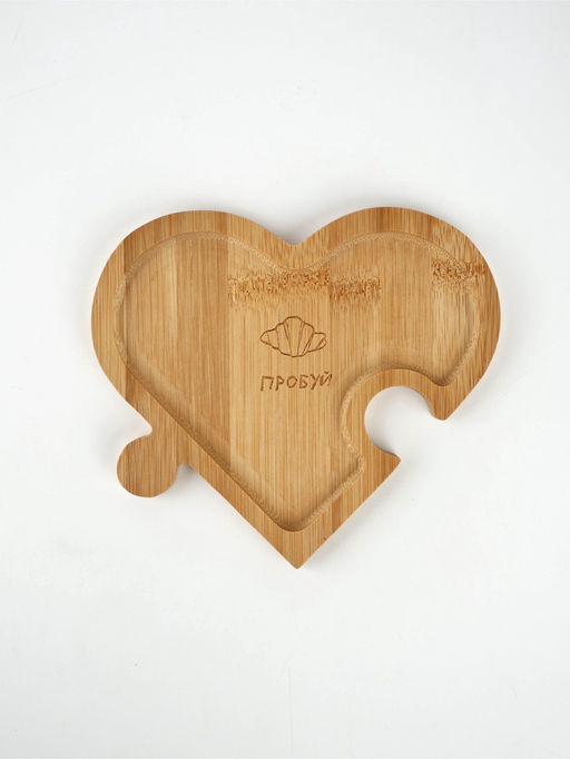 Менажница 4 в 1 «Сердце», бамбук