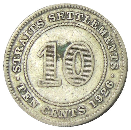 10 центов 1926 года Стрейтс Сетлментс