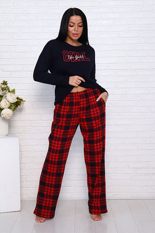 Костюм с брюками, принт, темно-синий (957-1) - Плиона фото 3