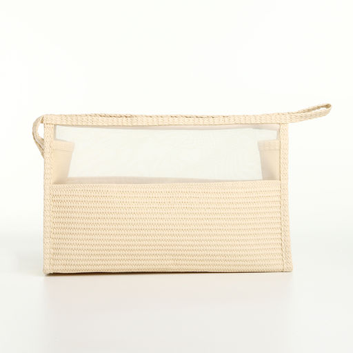 Косметичка на молнии, треугольная, с сеткой, бежевая - Simaland фото 2