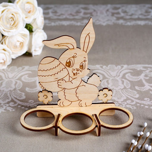 Цена за 2 шт. Подставка для пасхальных яиц «Кролик», под 3 яйца, 15.0×7.0×14.5 см