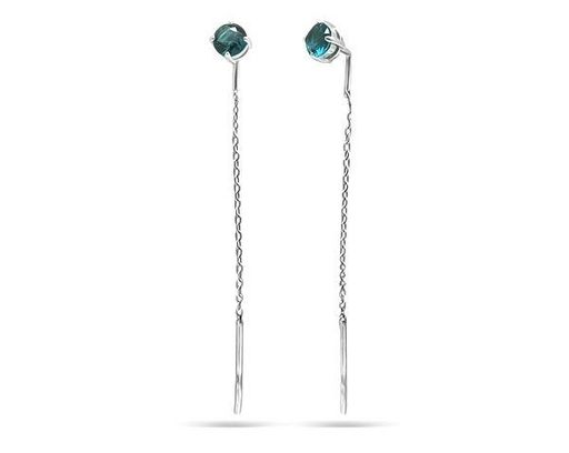 Серьги из серебра лондон топаз кварц, Ю-28001р