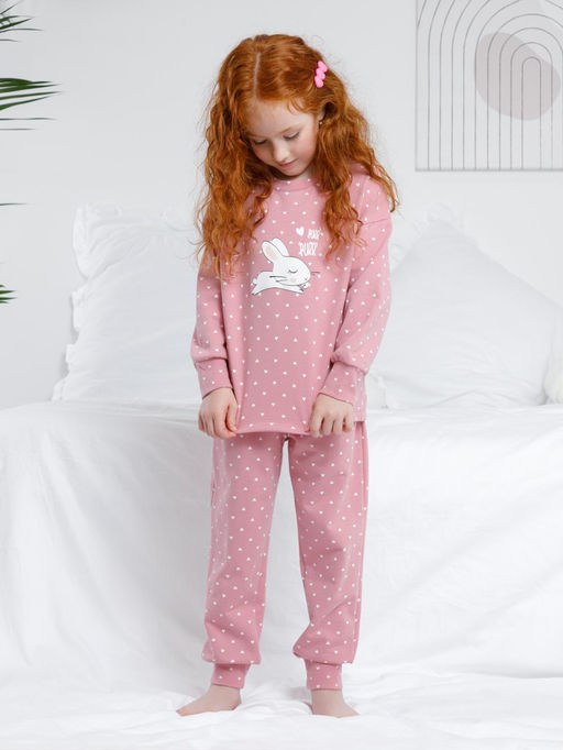 К 1581/24/розовый зефир,сердечки пижама дет